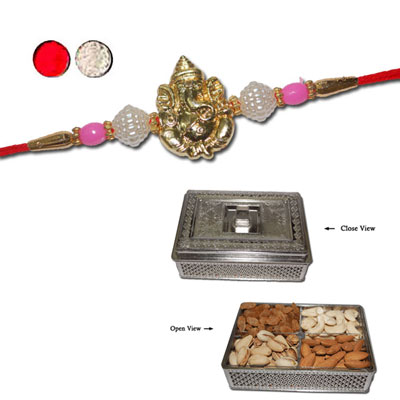 "Rakhi - FR- 8340 A (Single Rakhi), Muskan Dry Fruit Box - Code DFB6000 - Click here to View more details about this Product